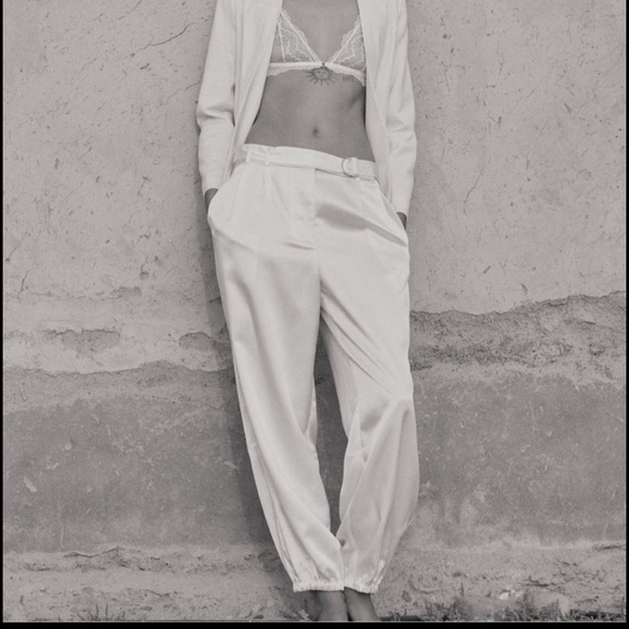 NWT Anthropologie Maeve Satin Belted Parachute Jogger Pants Size 8 - Picture 15 of 16